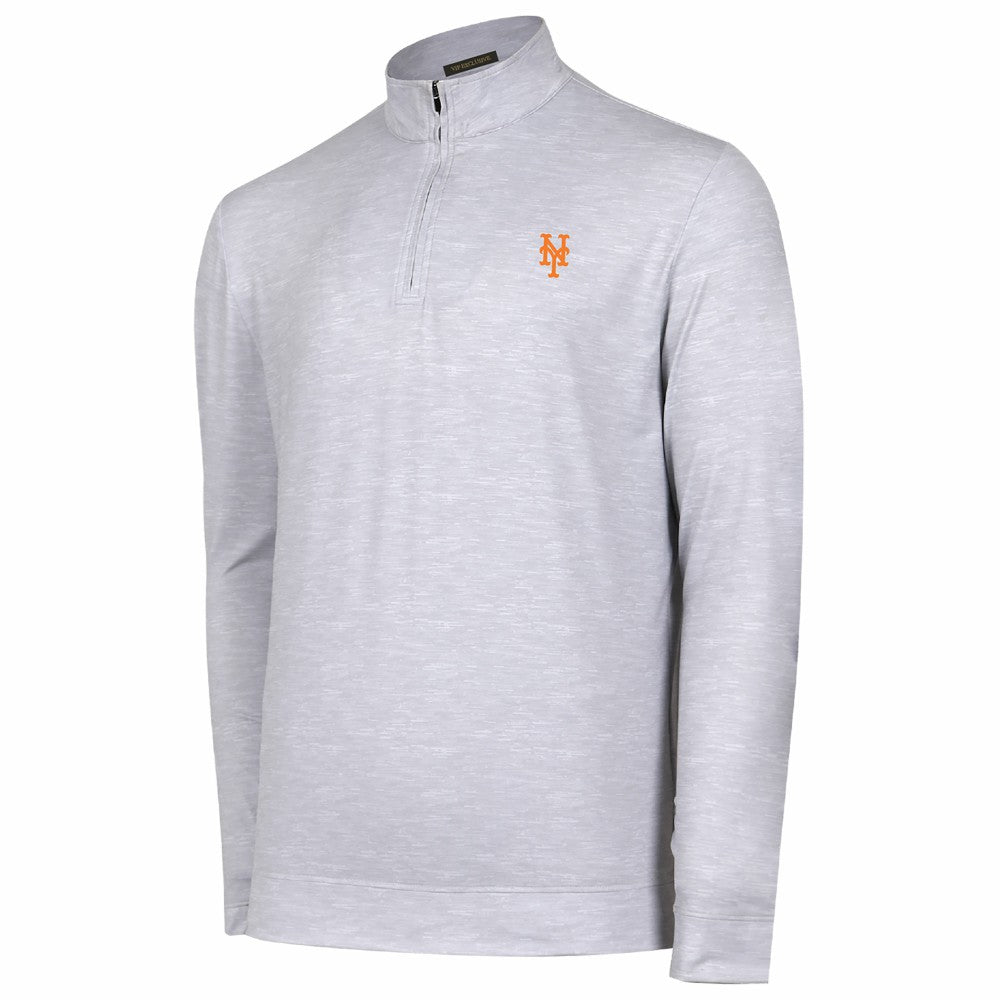 New York Mets Sublime Tri-Blend Quarter-Zip Jacket Gray
