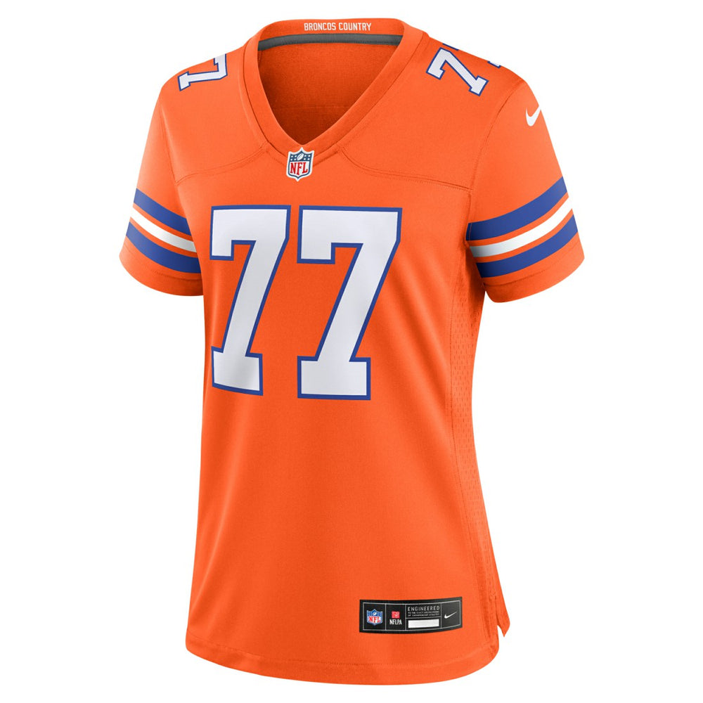 Quinn Meinerz Denver Broncos Women's Mile High Collection 1977 Throwback Player Game Jersey - Orange online