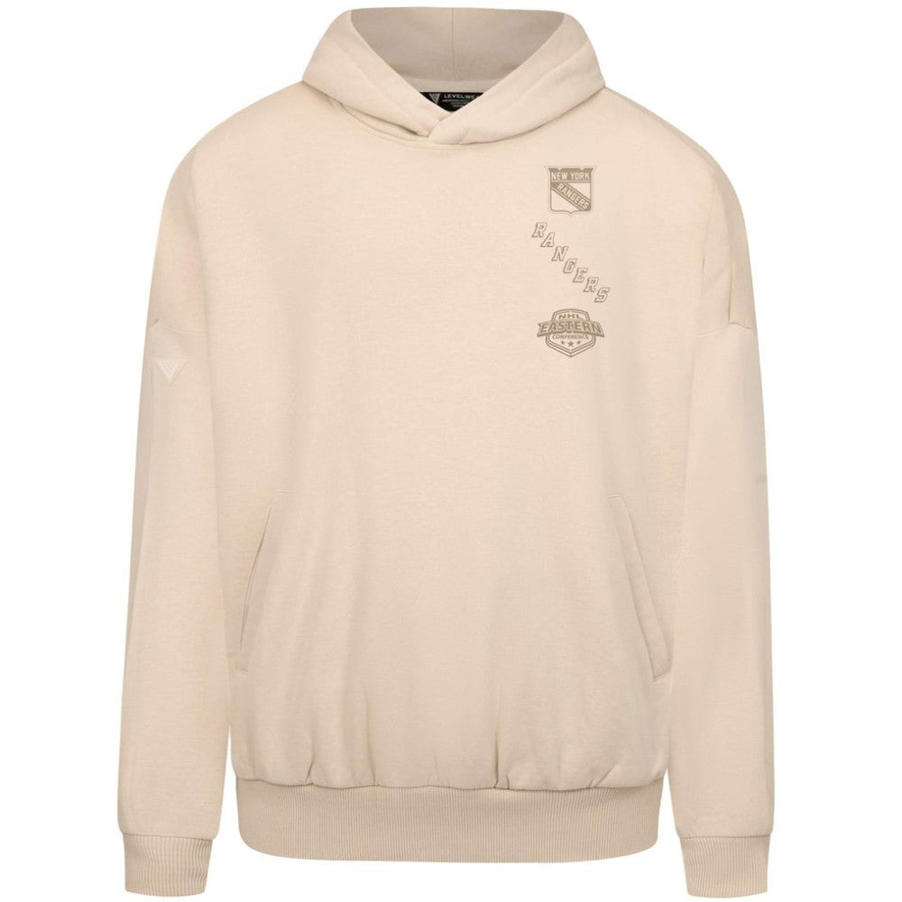 New York Rangers Levelwear Contact Stamp Pullover Hoodie - Cream Hoodies