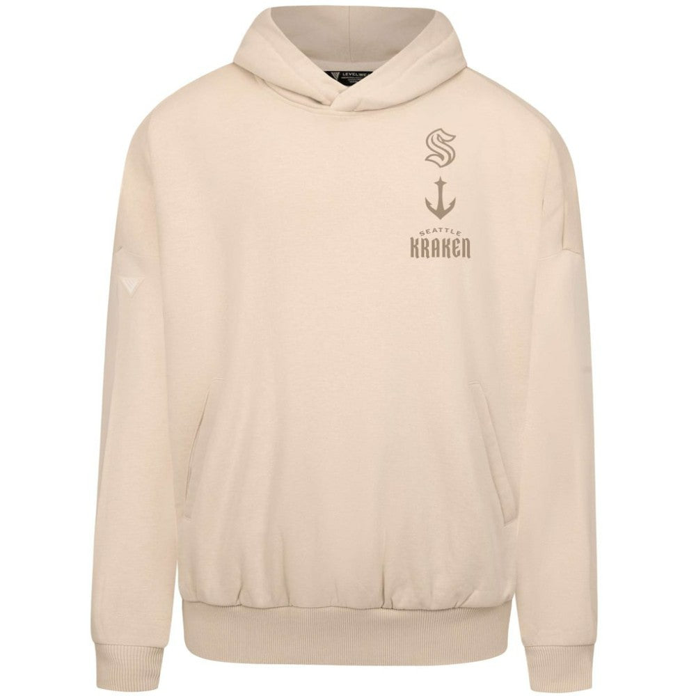Seattle Kraken Levelwear Contact Stamp Pullover Hoodie - Cream Hoodies