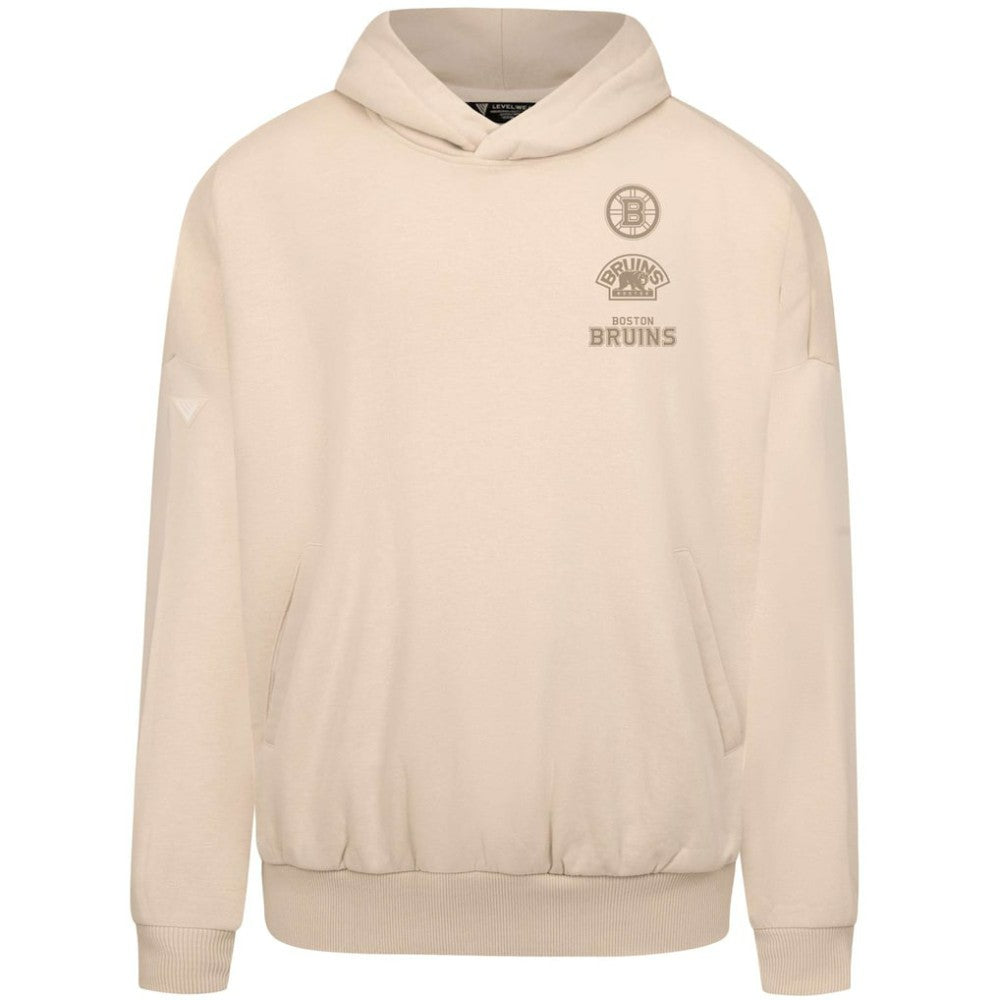 Boston Bruins Levelwear Contact Stamp Pullover Hoodie - Cream Hoodies