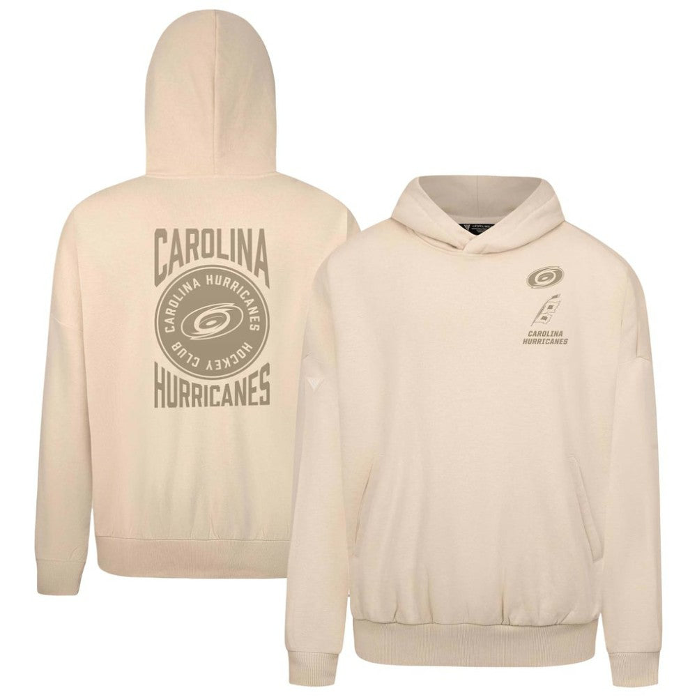 Carolina Hurricanes Levelwear Contact Stamp Pullover Hoodie - Cream Hoodies