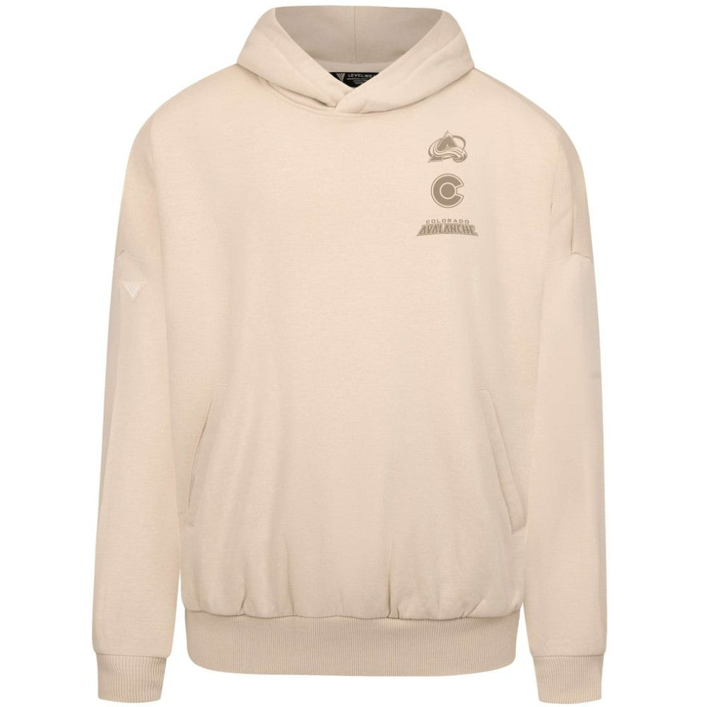 Colorado Avalanche Levelwear Contact Stamp Pullover Hoodie - Cream Hoodies