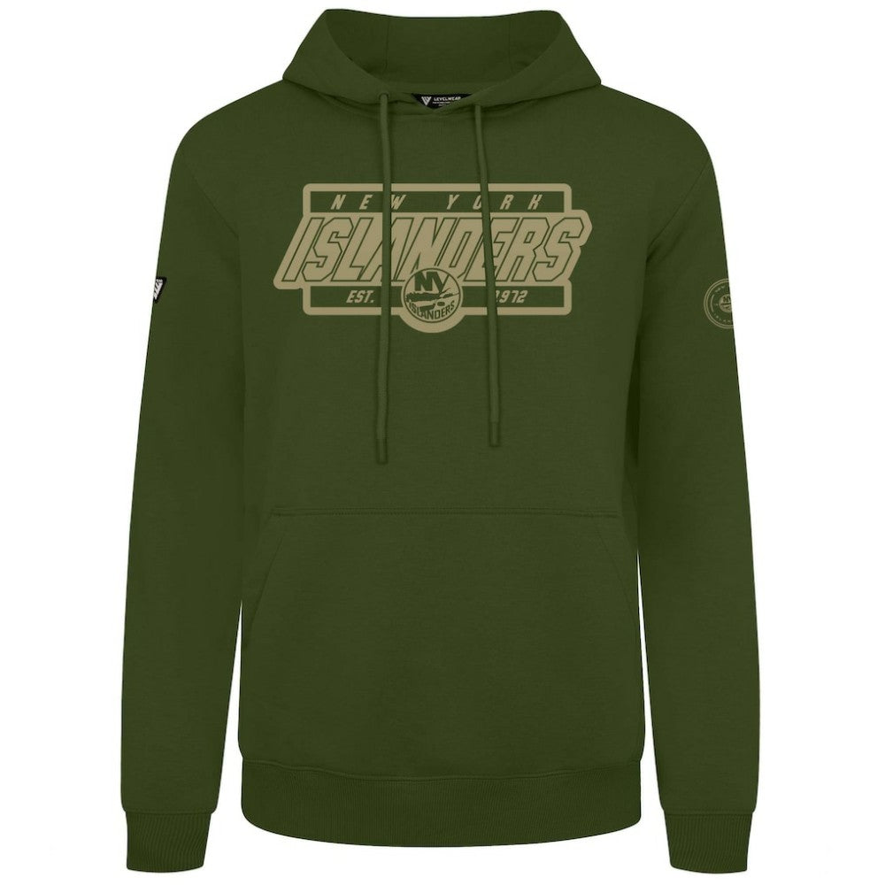 New York Islanders Levelwear Podium Pullover Hoodie - Olive Hoodies