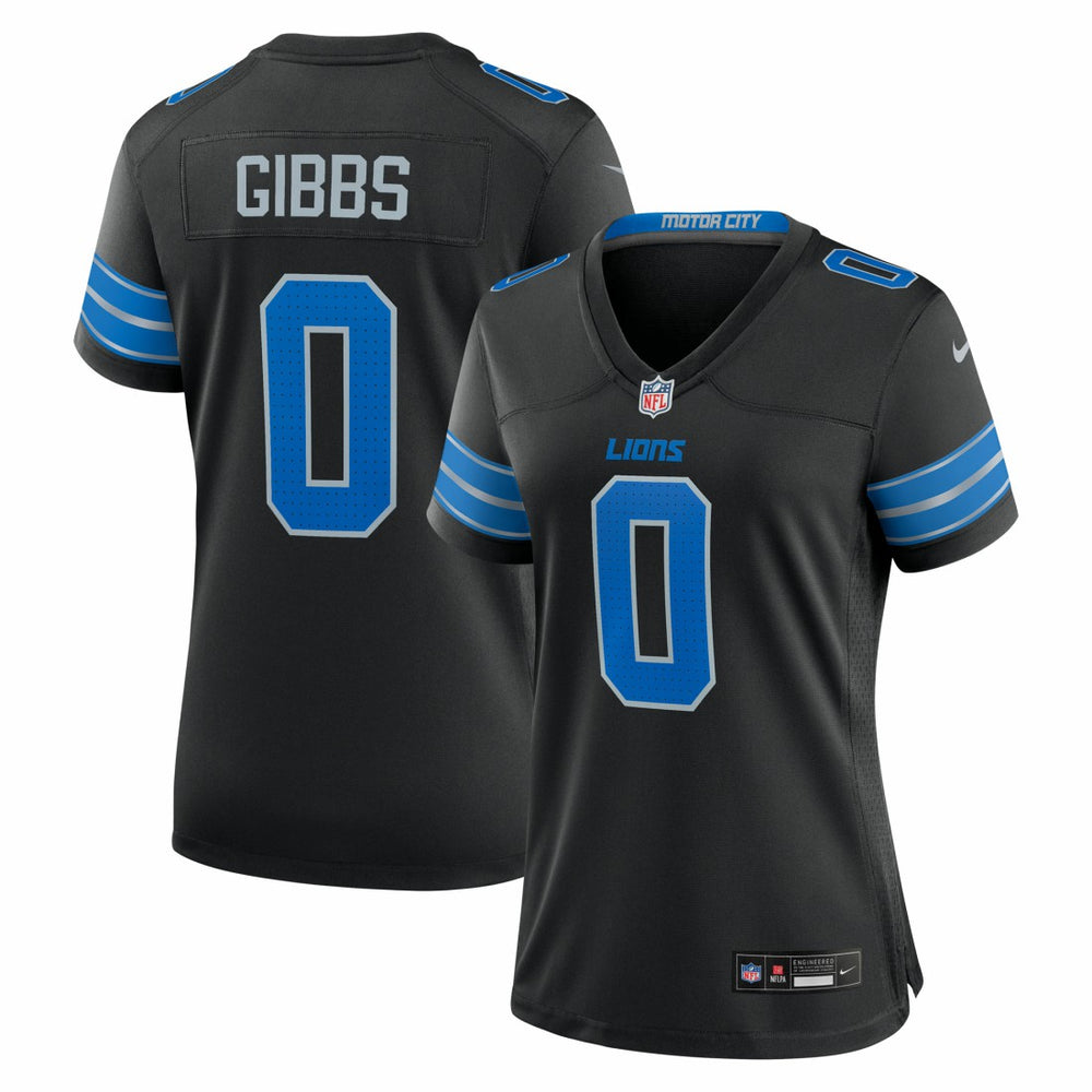 Jahmyr Gibbs Detroit Lions Women's 2nd Alternate Game Player Jersey - Black for sale