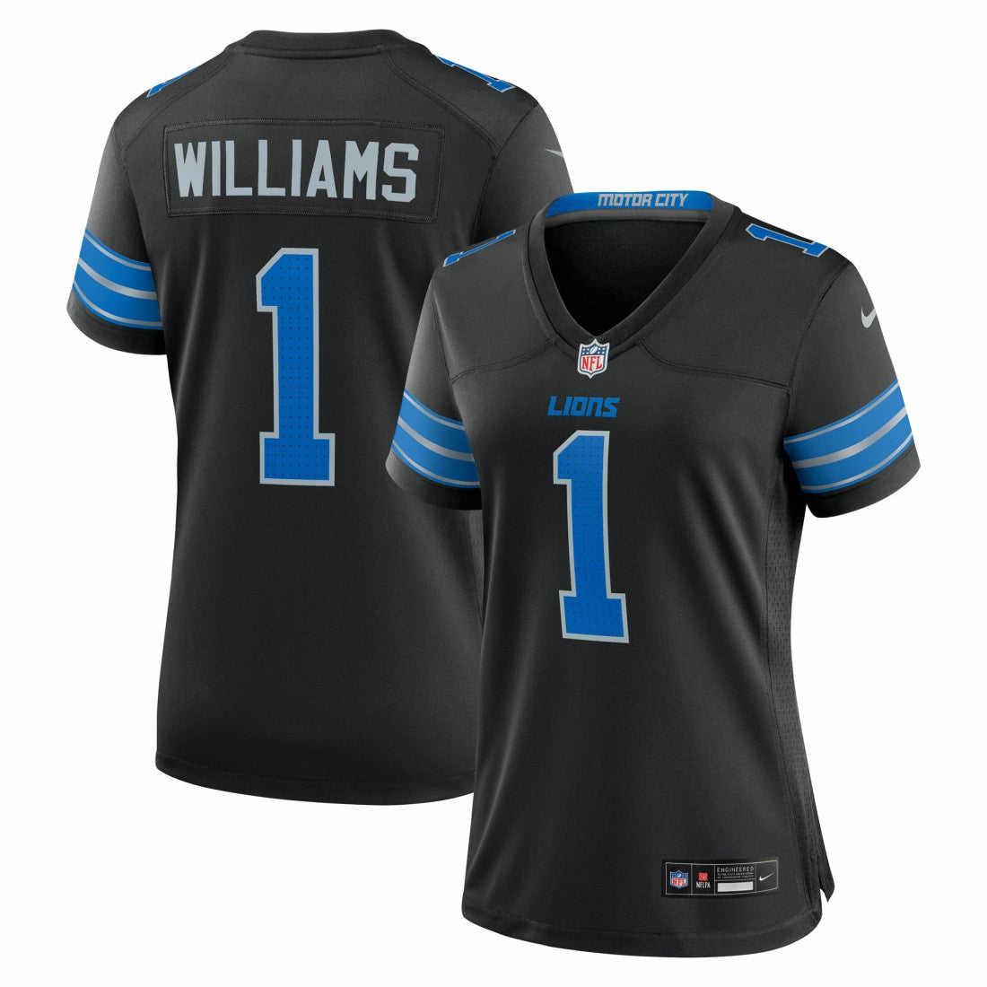 Jameson Williams Detroit Lions Women's 2nd Alternate Game Player Jersey - Black for sale