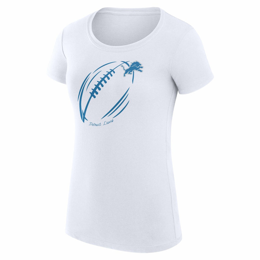 Detroit Lions G-III 4Her by Carl Banks Women's Super-Slim Fit Lightweight Subtle Football T-Shirt - White outlet