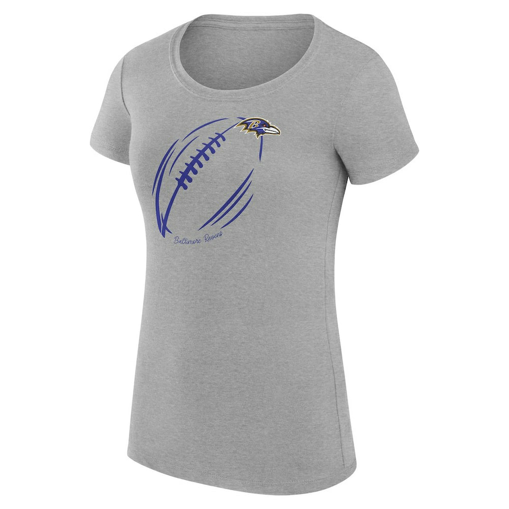 Baltimore Ravens G-III 4Her by Carl Banks Women's Super-Slim Fit Lightweight Subtle Football T-Shirt - Heather Gray outlet
