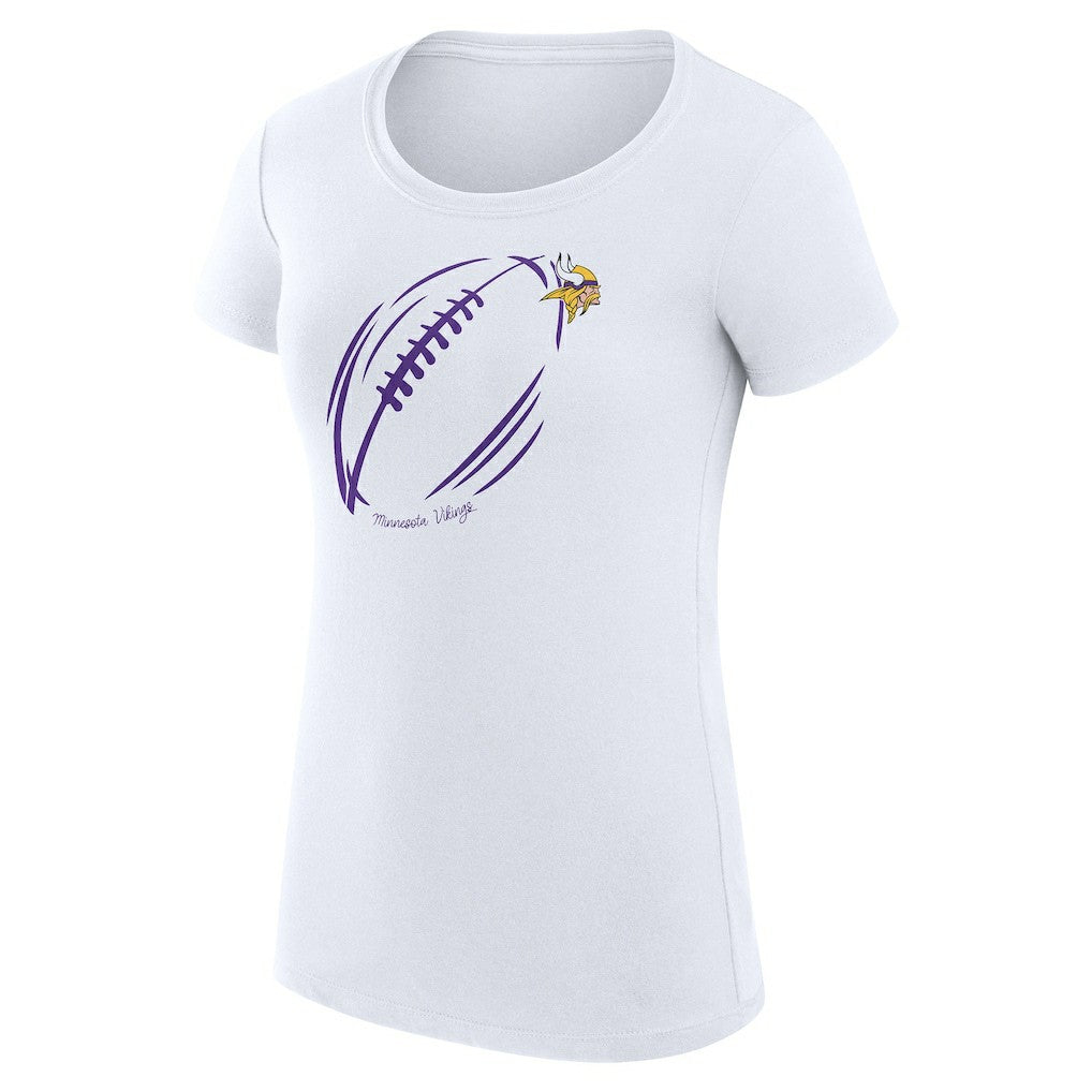 Minnesota Vikings G-III 4Her by Carl Banks Women's Super-Slim Fit Lightweight Subtle Football T-Shirt - White for sale