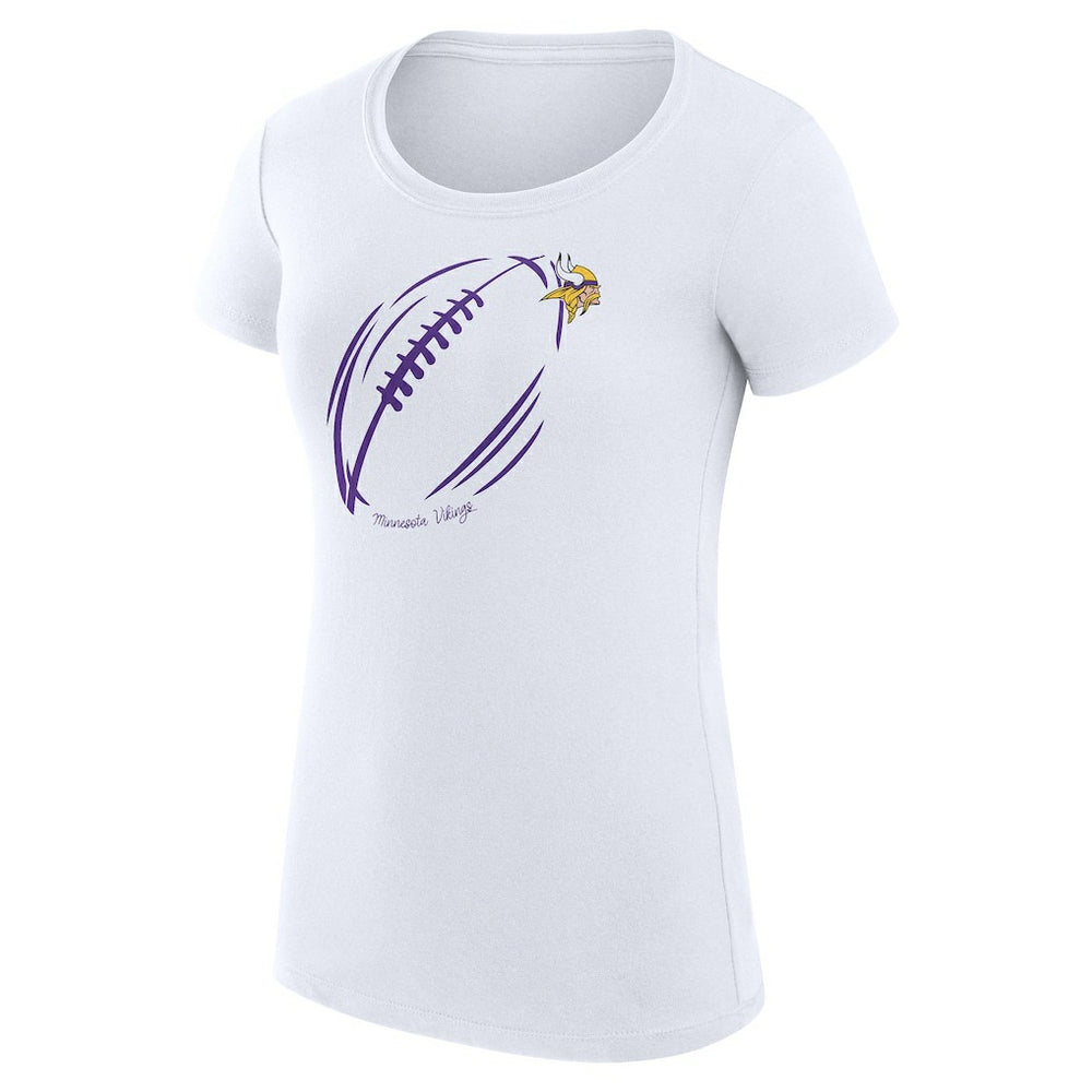Minnesota Vikings G-III 4Her by Carl Banks Women's Super-Slim Fit Lightweight Subtle Football T-Shirt - White for sale