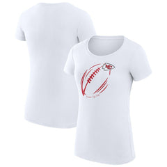 Kansas City Chiefs G-III 4Her by Carl Banks Women's Super-Slim Fit Lightweight Subtle Football T-Shirt - White for sale