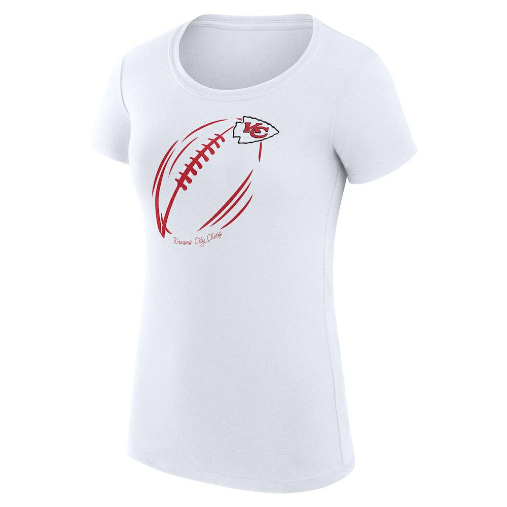 Kansas City Chiefs G-III 4Her by Carl Banks Women's Super-Slim Fit Lightweight Subtle Football T-Shirt - White for sale