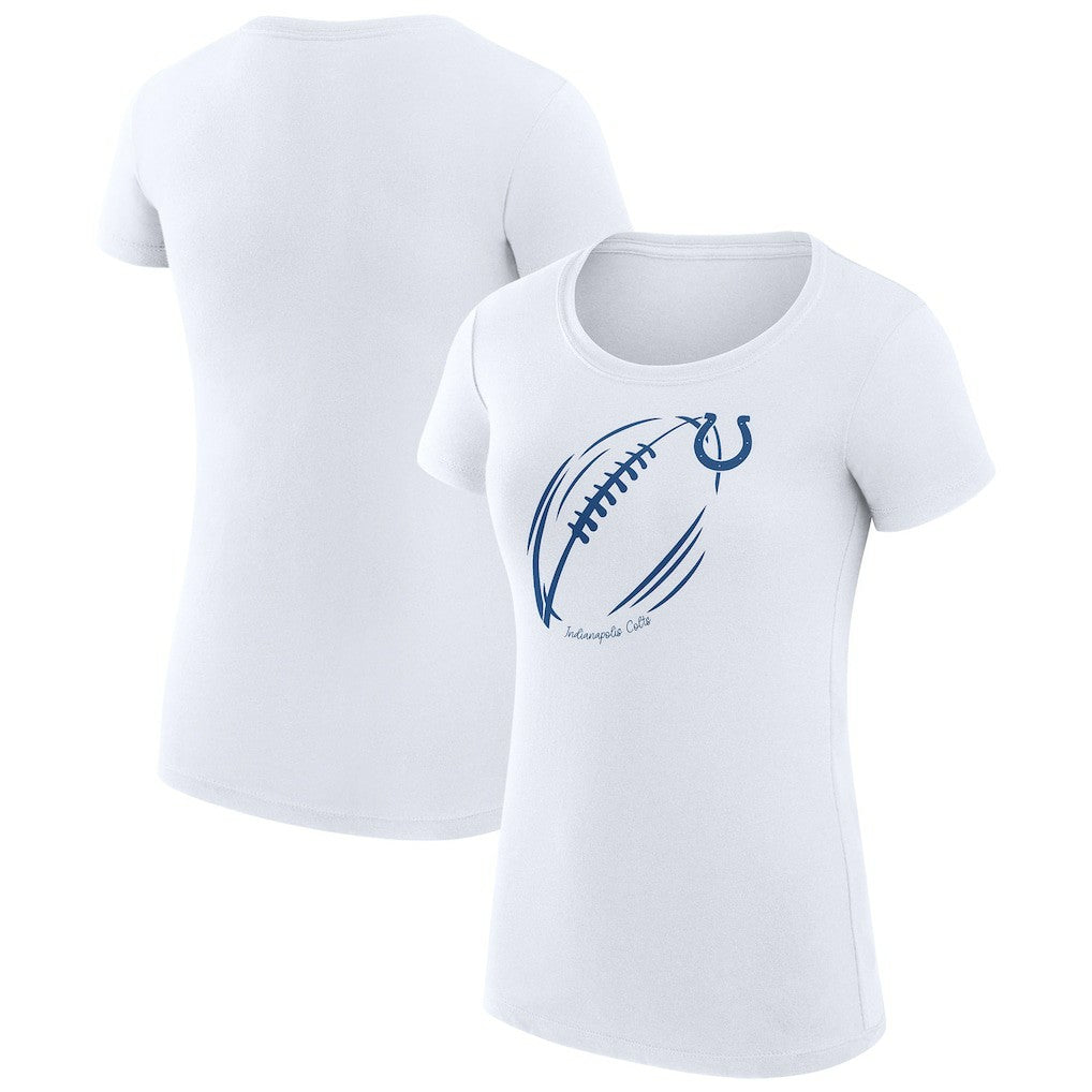 Indianapolis Colts G-III 4Her by Carl Banks Women's Super-Slim Fit Lightweight Subtle Football T-Shirt - White sale