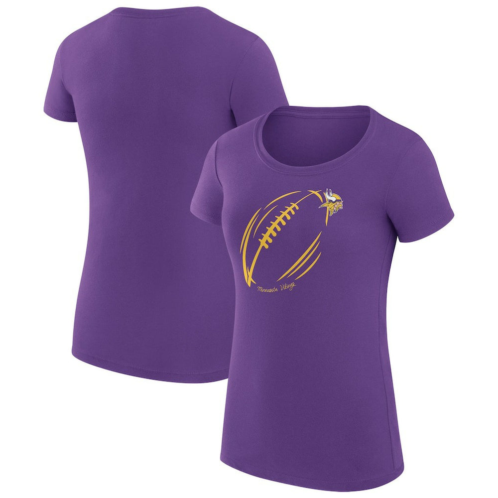 Minnesota Vikings G-III 4Her by Carl Banks Women's Super-Slim Fit Lightweight Subtle Football T-Shirt - Purple for sale