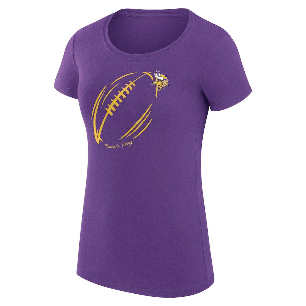 Minnesota Vikings G-III 4Her by Carl Banks Women's Super-Slim Fit Lightweight Subtle Football T-Shirt - Purple for sale