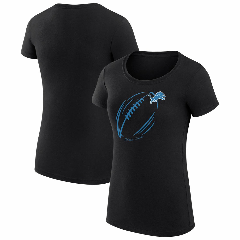 Detroit Lions G-III 4Her by Carl Banks Women's Super-Slim Fit Lightweight Subtle Football T-Shirt - Black discount