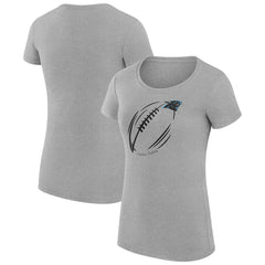 Carolina Panthers G-III 4Her by Carl Banks Women's Super-Slim Fit Lightweight Subtle Football T-Shirt - Heather Gray discount
