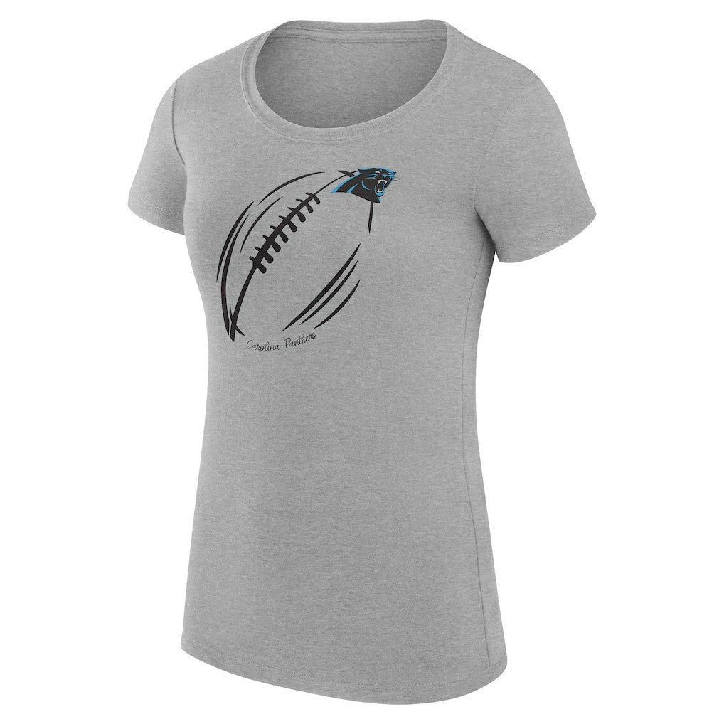 Carolina Panthers G-III 4Her by Carl Banks Women's Super-Slim Fit Lightweight Subtle Football T-Shirt - Heather Gray discount