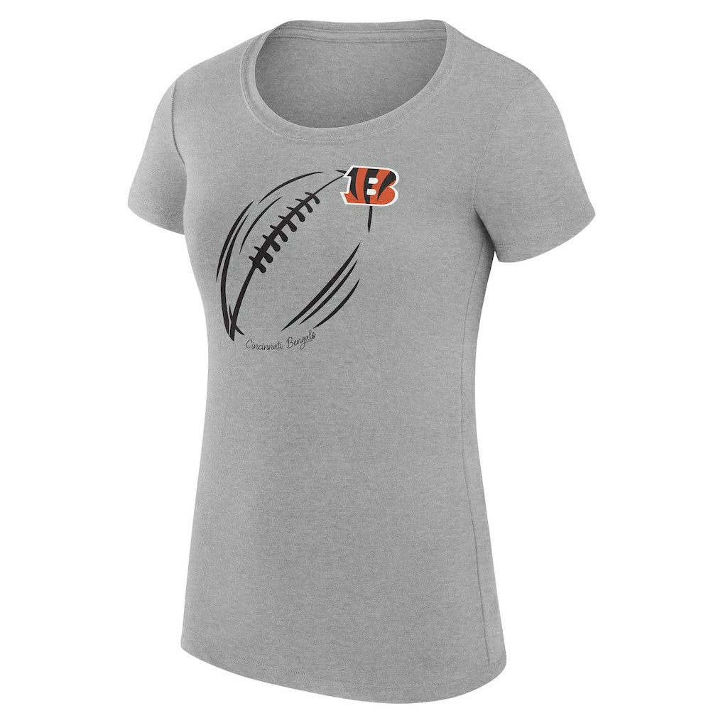 Cincinnati Bengals G-III 4Her by Carl Banks Women's Super-Slim Fit Lightweight Subtle Football T-Shirt - Heather Gray sale