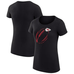Kansas City Chiefs G-III 4Her by Carl Banks Women's Super-Slim Fit Lightweight Subtle Football T-Shirt - Black on sale