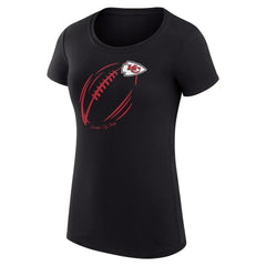 Kansas City Chiefs G-III 4Her by Carl Banks Women's Super-Slim Fit Lightweight Subtle Football T-Shirt - Black on sale
