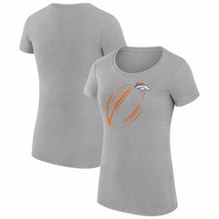 Denver Broncos G-III 4Her by Carl Banks Women's Super-Slim Fit Lightweight Subtle Football T-Shirt - Heather Gray on sale