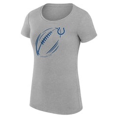 Indianapolis Colts G-III 4Her by Carl Banks Women's Super-Slim Fit Lightweight Subtle Football T-Shirt - Heather Gray for sale