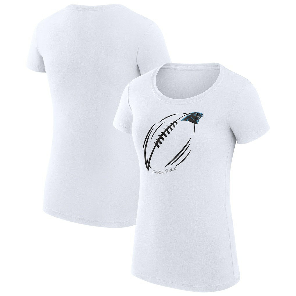Carolina Panthers G-III 4Her by Carl Banks Women's Super-Slim Fit Lightweight Subtle Football T-Shirt - White cheap