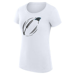 Carolina Panthers G-III 4Her by Carl Banks Women's Super-Slim Fit Lightweight Subtle Football T-Shirt - White cheap