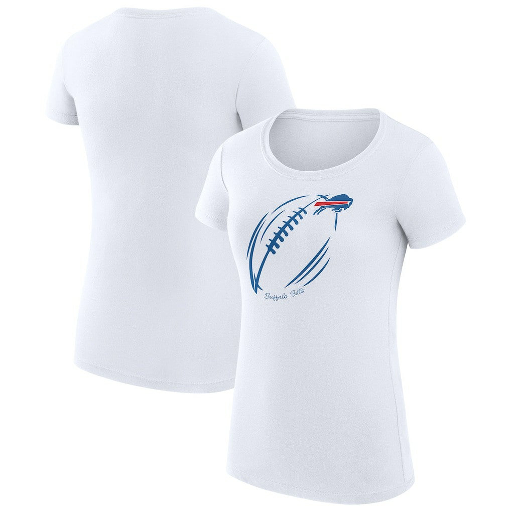 Buffalo Bills G-III 4Her by Carl Banks Women's Super-Slim Fit Lightweight Subtle Football T-Shirt - White outlet