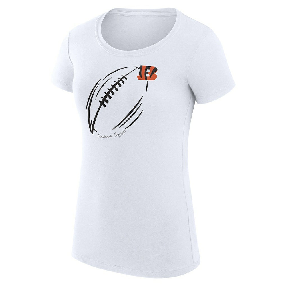 Cincinnati Bengals G-III 4Her by Carl Banks Women's Super-Slim Fit Lightweight Subtle Football T-Shirt - White on sale