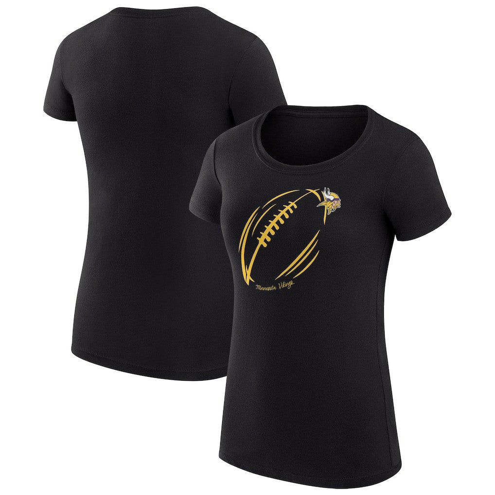 Minnesota Vikings G-III 4Her by Carl Banks Women's Super-Slim Fit Lightweight Subtle Football T-Shirt - Black sale