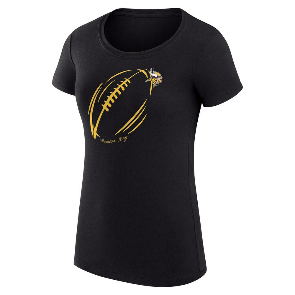 Minnesota Vikings G-III 4Her by Carl Banks Women's Super-Slim Fit Lightweight Subtle Football T-Shirt - Black sale
