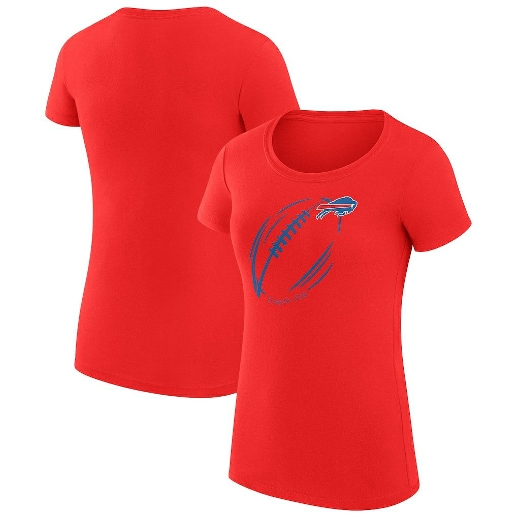 Buffalo Bills G-III 4Her by Carl Banks Women's Super-Slim Fit Lightweight Subtle Football T-Shirt - Red cheap