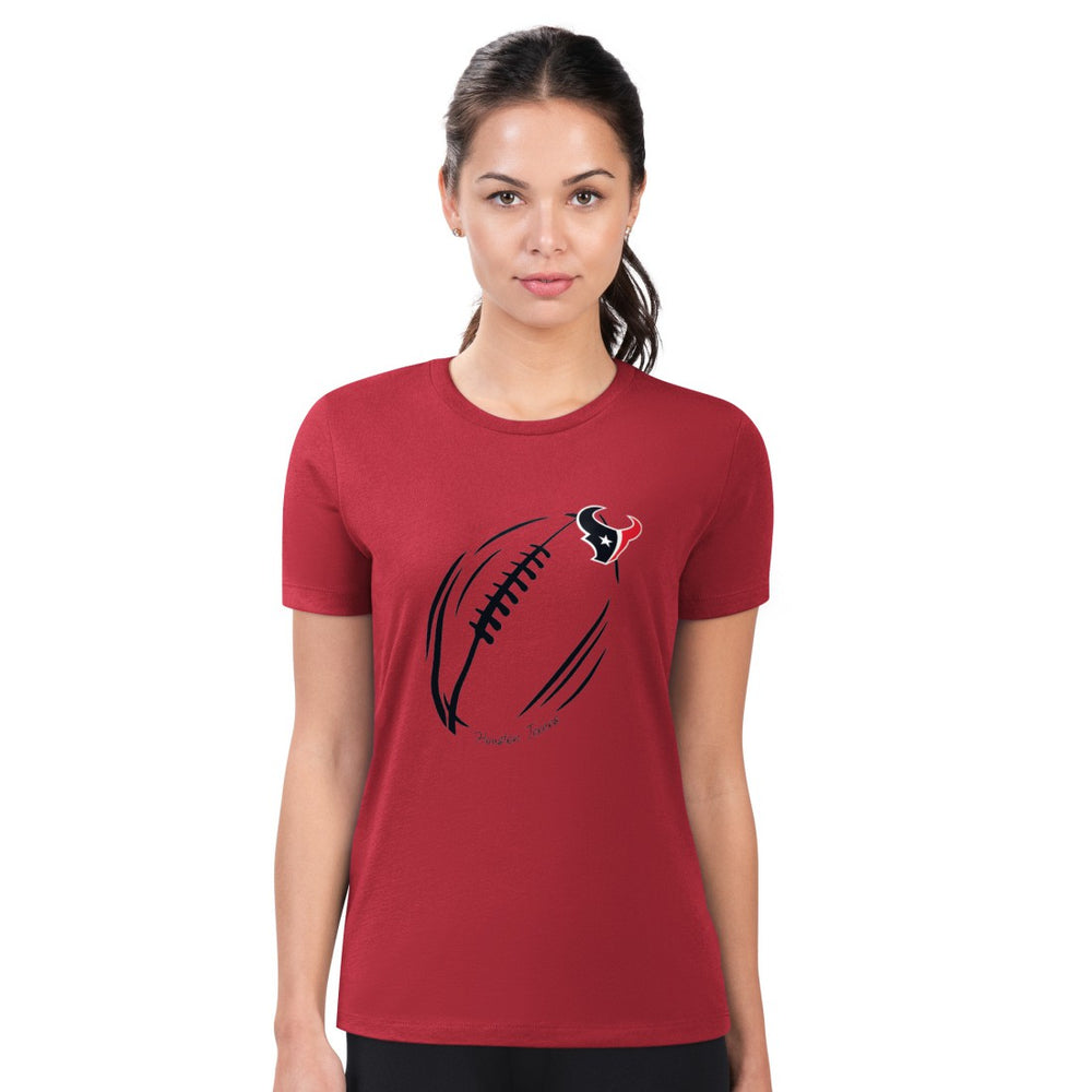 Houston Texans G-III 4Her by Carl Banks Women's Super-Slim Fit Lightweight Subtle Football T-Shirt - Red for sale