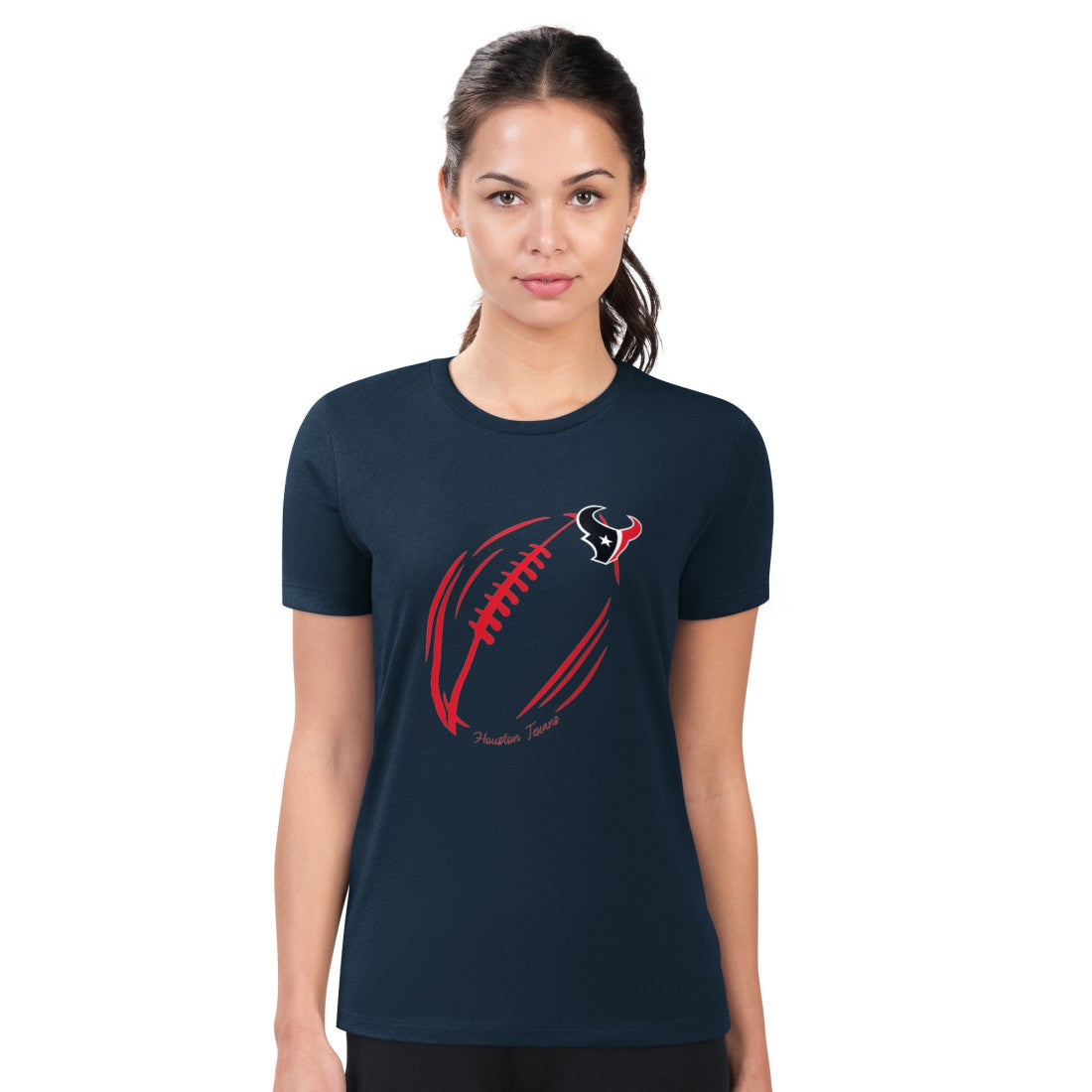 Houston Texans G-III 4Her by Carl Banks Women's Super-Slim Fit Lightweight Subtle Football T-Shirt - Navy cheap