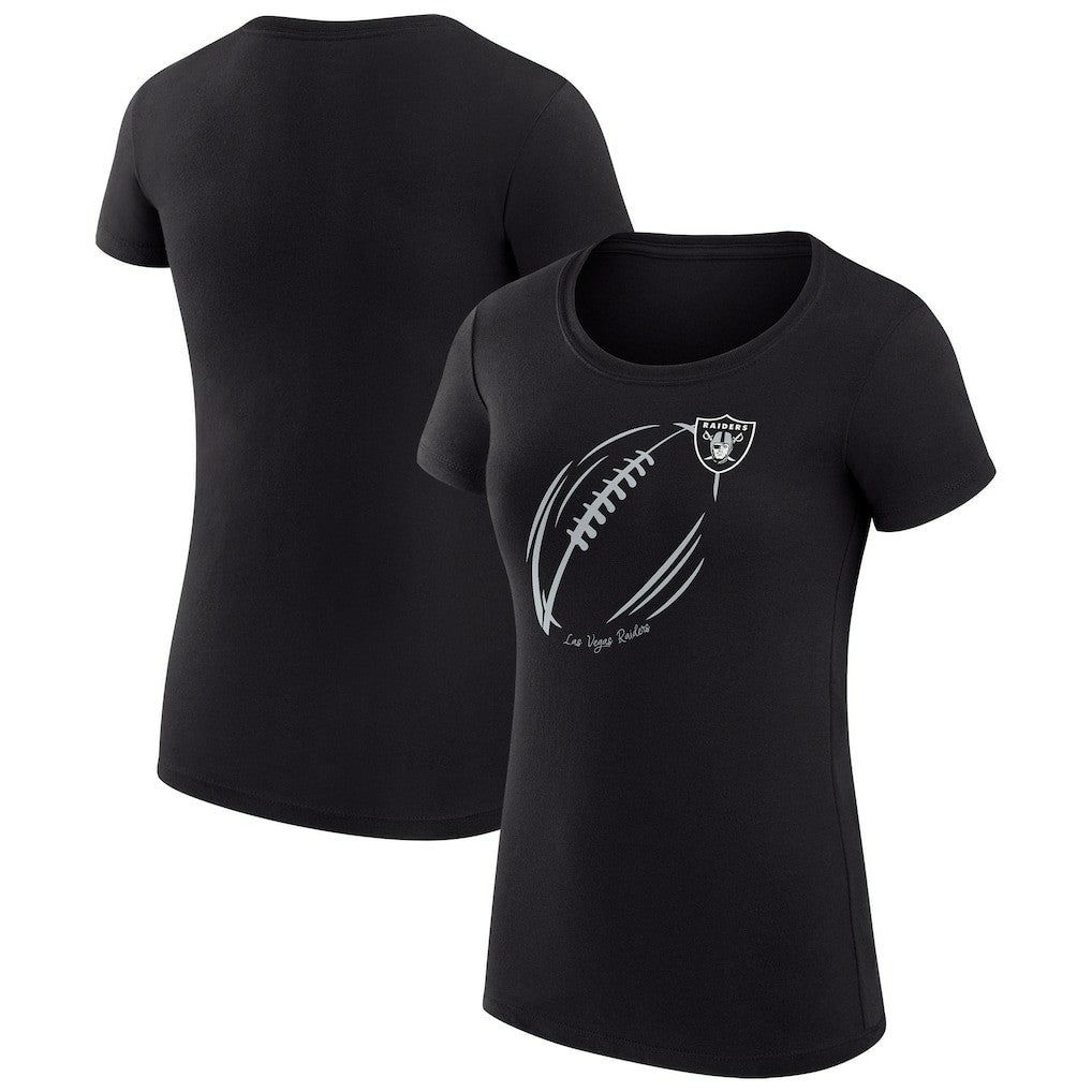 Las Vegas Raiders G-III 4Her by Carl Banks Women's Super-Slim Fit Lightweight Subtle Football T-Shirt - Black outlet