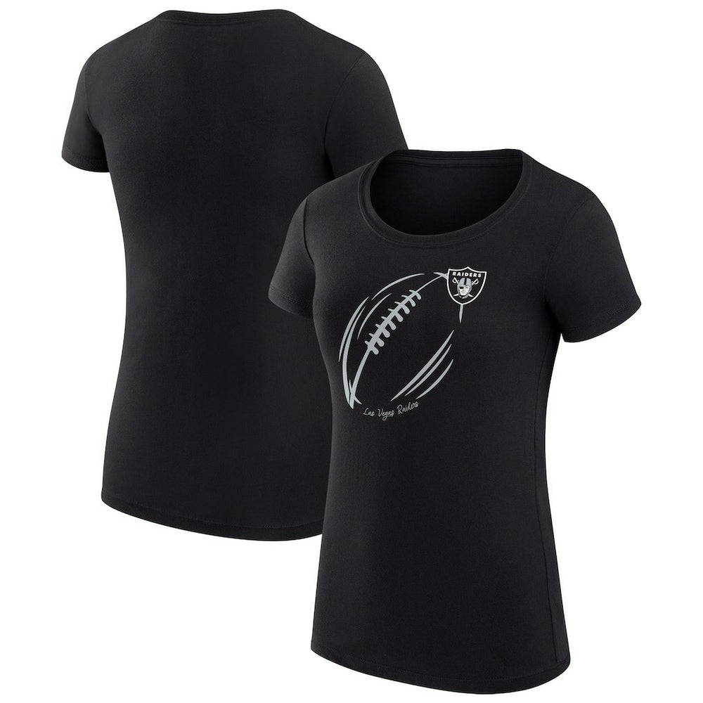 Las Vegas Raiders G-III 4Her by Carl Banks Women's Super-Slim Fit Lightweight Subtle Football T-Shirt - Black outlet
