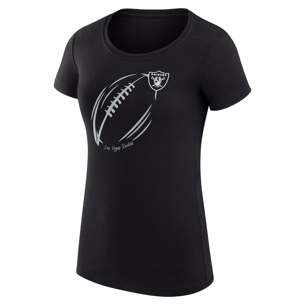 Las Vegas Raiders G-III 4Her by Carl Banks Women's Super-Slim Fit Lightweight Subtle Football T-Shirt - Black outlet