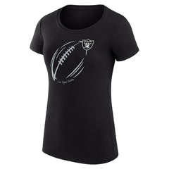 Las Vegas Raiders G-III 4Her by Carl Banks Women's Super-Slim Fit Lightweight Subtle Football T-Shirt - Black outlet