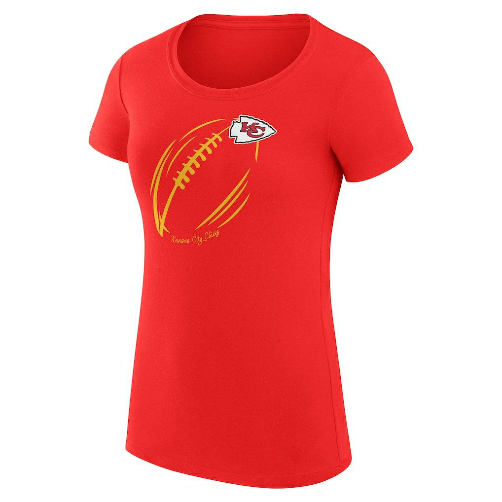 Kansas City Chiefs G-III 4Her by Carl Banks Women's Super-Slim Fit Lightweight Subtle Football T-Shirt - Red sale
