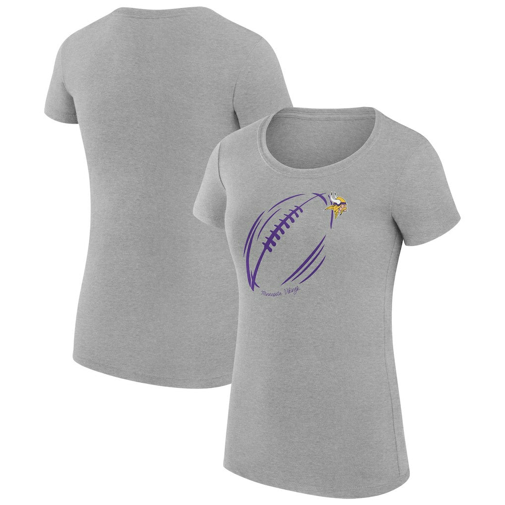 Minnesota Vikings G-III 4Her by Carl Banks Women's Super-Slim Fit Lightweight Subtle Football T-Shirt - Heather Gray cheap