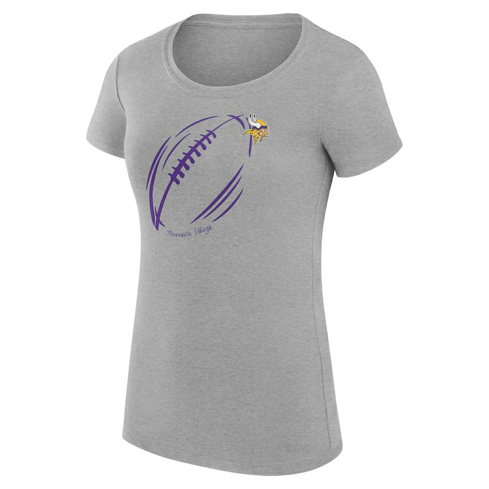 Minnesota Vikings G-III 4Her by Carl Banks Women's Super-Slim Fit Lightweight Subtle Football T-Shirt - Heather Gray cheap
