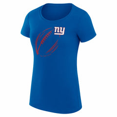 New York Giants G-III 4Her by Carl Banks Women's Super-Slim Fit Lightweight Subtle Football T-Shirt - Royal discount