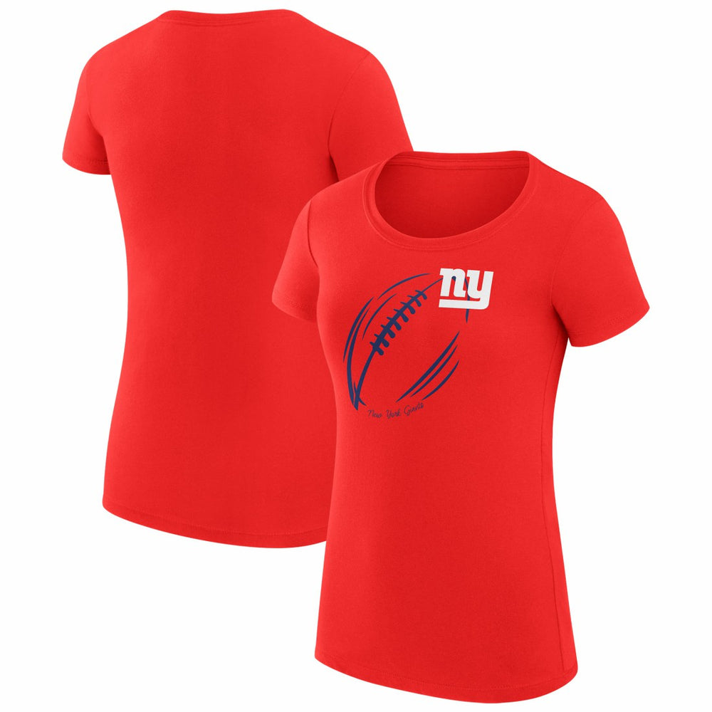 New York Giants G-III 4Her by Carl Banks Women's Super-Slim Fit Lightweight Subtle Football T-Shirt - Red for sale