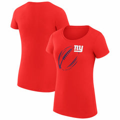 New York Giants G-III 4Her by Carl Banks Women's Super-Slim Fit Lightweight Subtle Football T-Shirt - Red for sale