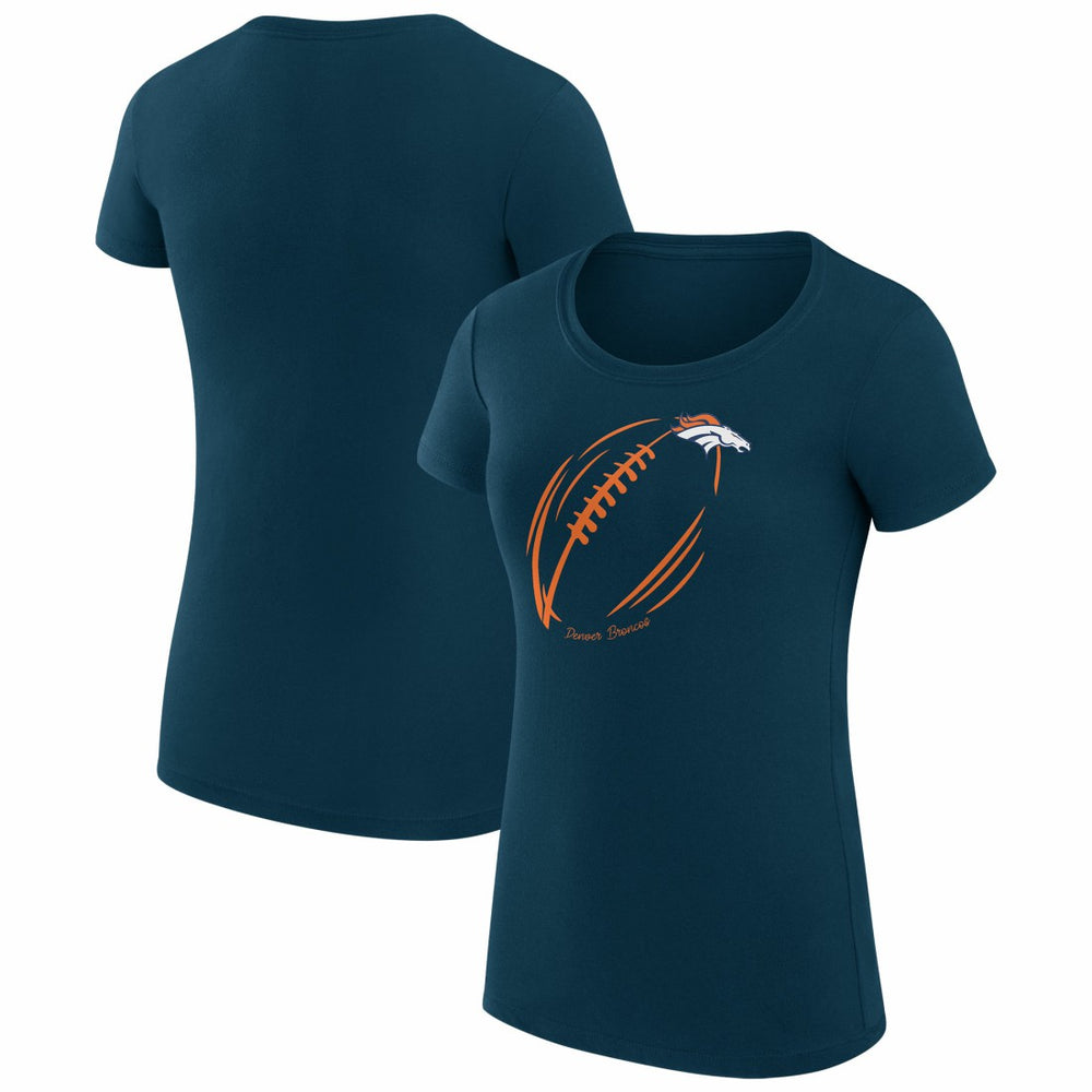 Denver Broncos G-III 4Her by Carl Banks Women's Super-Slim Fit Lightweight Subtle Football T-Shirt - Navy sale