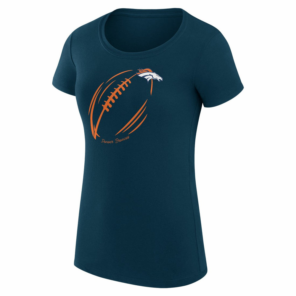 Denver Broncos G-III 4Her by Carl Banks Women's Super-Slim Fit Lightweight Subtle Football T-Shirt - Navy sale