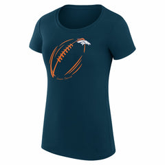 Denver Broncos G-III 4Her by Carl Banks Women's Super-Slim Fit Lightweight Subtle Football T-Shirt - Navy sale