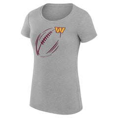 Washington Commanders G-III 4Her by Carl Banks Women's Super-Slim Fit Lightweight Subtle Football T-Shirt - Heather Gray for sale